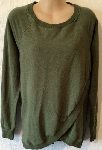 SERAPHINE KHAKI MATERNITY/NURSING SWEATSHIRT JUMPER L 14