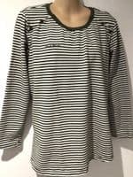 SERAPHINE KHAKI STRIPE POPPER SHOULDER NURSING T-SHIRT SIZE M 12-14