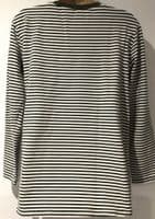 SERAPHINE KHAKI STRIPE POPPER SHOULDER NURSING T-SHIRT SIZE M 12-14