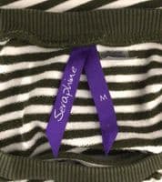 SERAPHINE KHAKI STRIPE POPPER SHOULDER NURSING T-SHIRT SIZE M 12-14