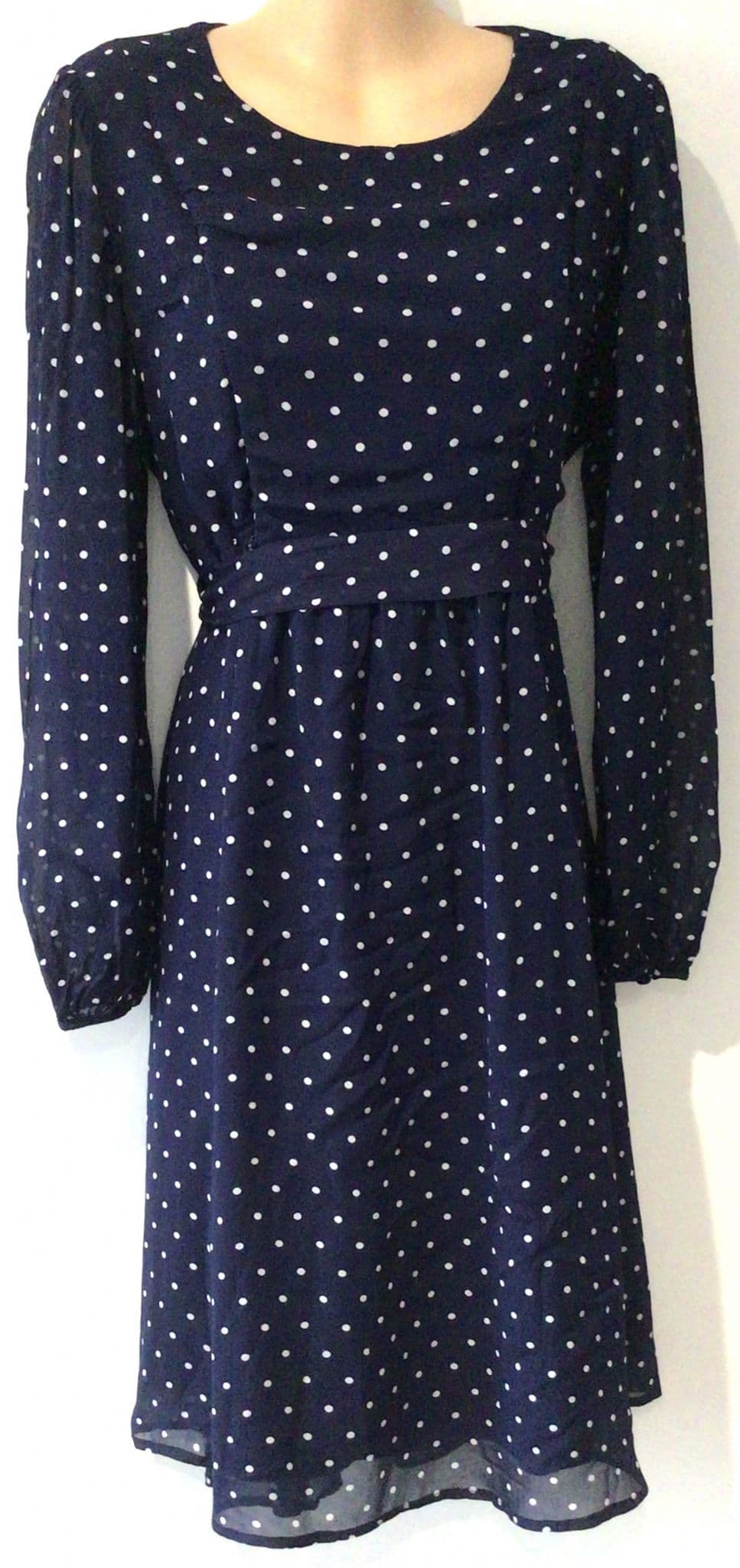 SERAPHINE LUXE NAVY POLKA DOT OCCASION NURSING MATERNITY DRESS