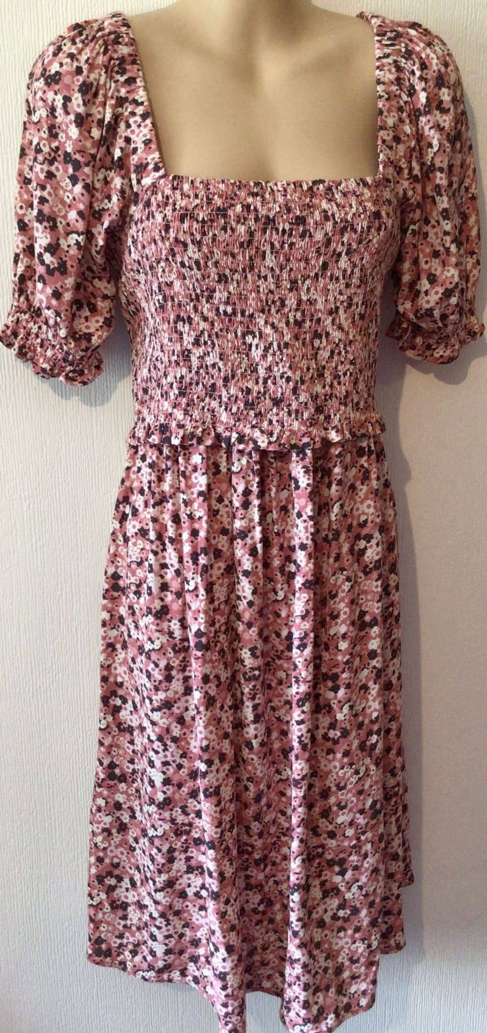 SERAPHINE MATERNITY NURSING FLORAL SHIRRED DRESS SIZE 10