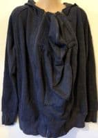 SERAPHINE NAVY BLUE 3 IN 1 BABY WEARING ZIP HOODIE JACKET SIZE M 12-16