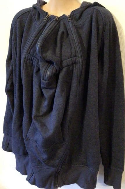 SERAPHINE NAVY BLUE 3 IN 1 BABY WEARING ZIP HOODIE JACKET SIZE M 12-16