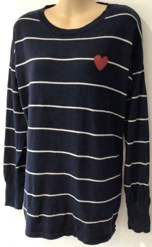 SERAPHINE NAVY HEART NURSING JUMPER SIZE M 12-16