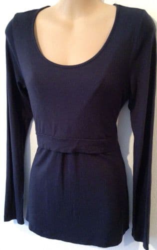 SERAPHINE NAVY JERSEY LONG SLEEVED NURSING TOP SIZE M 12