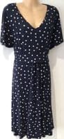 SERAPHINE NAVY SPOTTY JERSEY NURSING DRESS XL 18-20