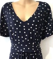 SERAPHINE NAVY SPOTTY JERSEY NURSING DRESS XL 18-20