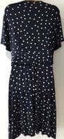 SERAPHINE NAVY SPOTTY JERSEY NURSING DRESS XL 18-20