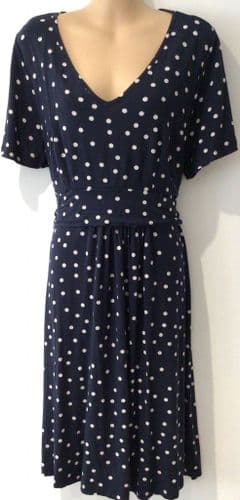 SERAPHINE NAVY SPOTTY JERSEY NURSING DRESS XL 18-20