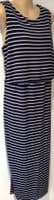 SERAPHINE NAVY STRIPE JERSEY SLEEVELESS MIDI NURSING DRESS SIZE 14