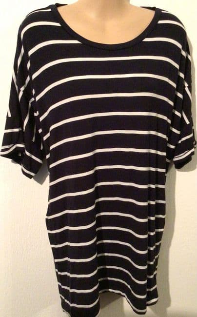 SERAPHINE NAVY STRIPE ZIP NURSING T-SHIRT TUNIC TOP SIZE M 12-16