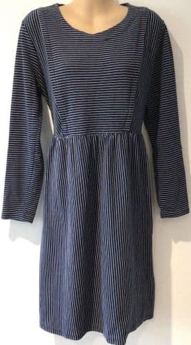 SERAPHINE NAVY STRIPE ZIP NURSING TUNIC DRESS SIZE S 10/12
