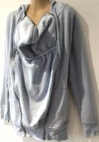 SERAPHINE PALE BLUE 3 IN 1 BABY WEARING ZIP HOODIE JACKET EUC SIZE S 10-12
