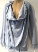 SERAPHINE PALE BLUE 3 IN 1 BABY WEARING ZIP HOODIE JACKET EUC SIZE S 10-12