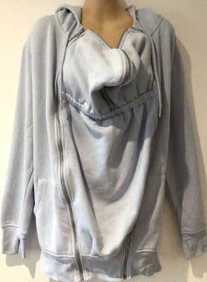 SERAPHINE PALE BLUE 3 IN 1 BABY WEARING ZIP HOODIE JACKET EUC SIZE S 10-12