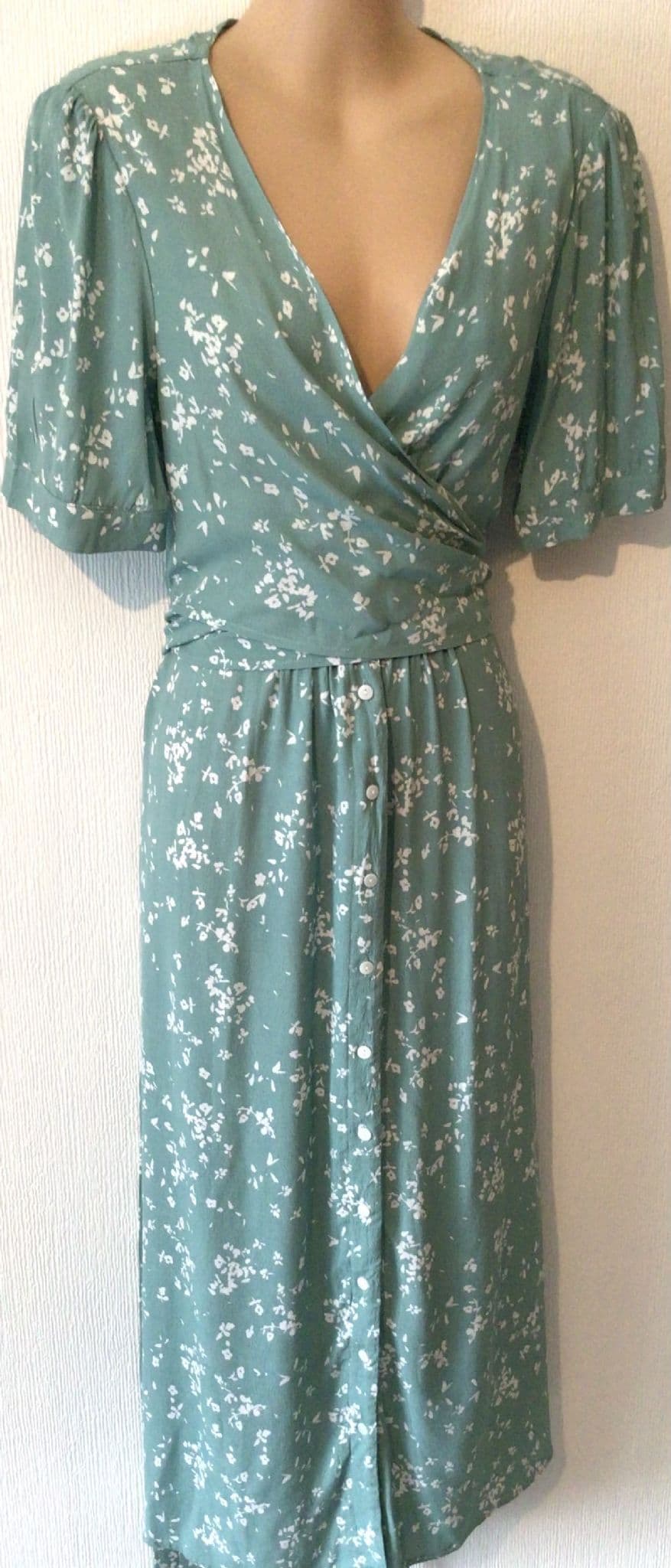 staud white and green dress Penny Polka Dot Strapless Dress