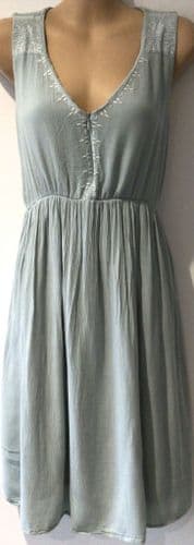 SERAPHINE PALE GREEN ZIP NURSING SLEEVELESS TUNIC DRESS SIZE 10