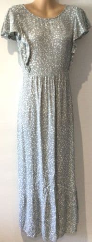SERAPHINE PALE GREY NURSING MAXI OCCASION DRESS SIZE 12 PETITE