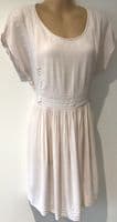 SERAPHINE PALE PINK EMBROIDERED ZIP TUNIC BLOUSE TOP SIZE 8
