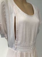 SERAPHINE PALE PINK EMBROIDERED ZIP TUNIC BLOUSE TOP SIZE 8