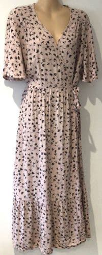 SERAPHINE PALE PINK OCCASION WRAP MATERNITY & NURSING DRESS SIZE 16