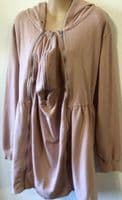 SERAPHINE PINK 3 IN 1 BABY WEARING ZIP HOODIE TUNIC SIZE S 10-12
