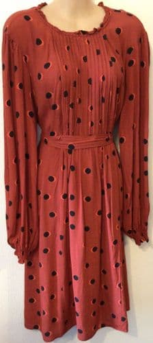 SERAPHINE RED SPOTTY ZIP NURSING BELTED TUNIC OCCASION DRESS SIZE 16
