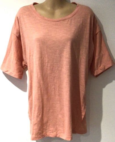SERAPHINE SALMON ORANGE BOXY ZIP T-SHIRT BNWT SIZE L 16-20