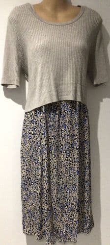 SERAPHINE TAUPE LEOPARD 2 PIECE NURSING JUMPER DRESS SIZE 10
