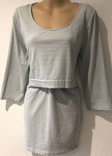 SERAPHINE TEAL STRIPE NURSING TOP SIZE XXL 18-20