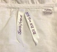 SERAPHINE WHITE COTTON NURSING BRODERIE FRILL VEST TOP SIZE 12
