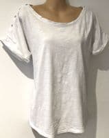 SERAPHINE WHITE COTTON POPPER NURSING TOP SIZE S 10/12