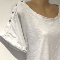 SERAPHINE WHITE COTTON POPPER NURSING TOP SIZE S 10/12