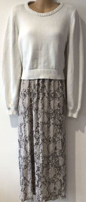 SERAPHINE WHITE & GREY 2 PIECE NURSING JUMPER DRESS SIZE 14