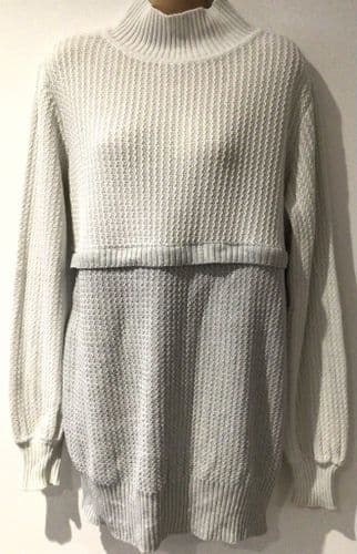 SERAPHINE WHITE/GREY NURSING JUMPER SIZE M 12/14