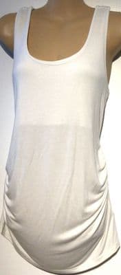 SERAPHINE WHITE LONG NURSING POPPER VEST TOP SIZE L 14