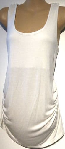 SERAPHINE WHITE LONG NURSING POPPER VEST TOP SIZE L 14