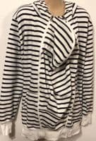 SERAPHINE WHITE/NAVY STRIPE 3 IN 1 BABY WEARING ZIP HOODIE JACKET M 12-14
