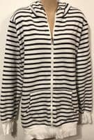 SERAPHINE WHITE/NAVY STRIPE 3 IN 1 BABY WEARING ZIP HOODIE JACKET M 12-14