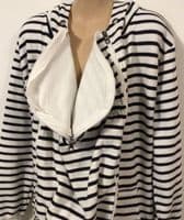 SERAPHINE WHITE/NAVY STRIPE 3 IN 1 BABY WEARING ZIP HOODIE JACKET M 12-14