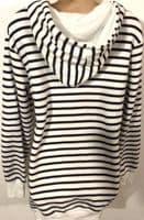 SERAPHINE WHITE/NAVY STRIPE 3 IN 1 BABY WEARING ZIP HOODIE JACKET M 12-14