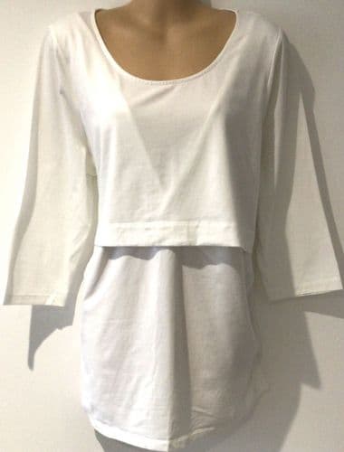 SERAPHINE WHITE NURSING TOP SIZE XXL 18-20