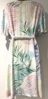 SERAPHINE WHITE PALM LEAF WRAP DRESS SIZE 14