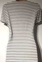 SERAPHINE WHITE STRIPE SHORT SLEEVED NURSING TOP SIZE L 14-16