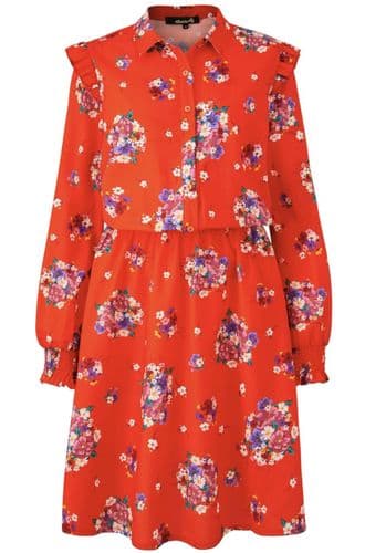 SIMPLY BE RED FLORAL SHIRT DRESS BRAND NEW SIZE 14