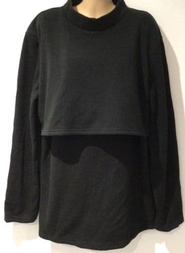 SMALLSHOW BLACK FLEECE NURSING SWEATER BNWT SIZE XXL 20-22