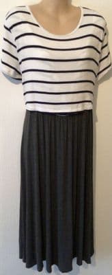 SMALLSHOW JERSEY STRIPE NURSING DRESS SIZE L 14
