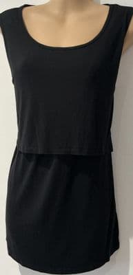 SOSOLISM BLACK JERSEY BREASTFEEDING VEST TOP SIZE L 14/16