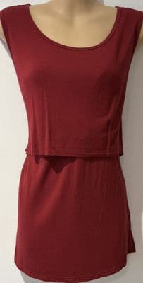 SOSOLISM MAROON JERSEY BREASTFEEDING VEST TOP SIZE L 14/16